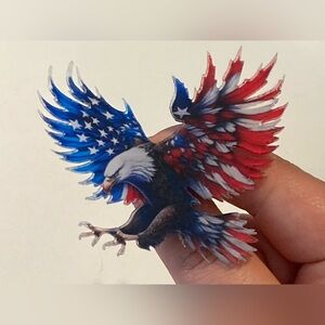 Patriotic Eagle Bird Pin – Red, White & Blue